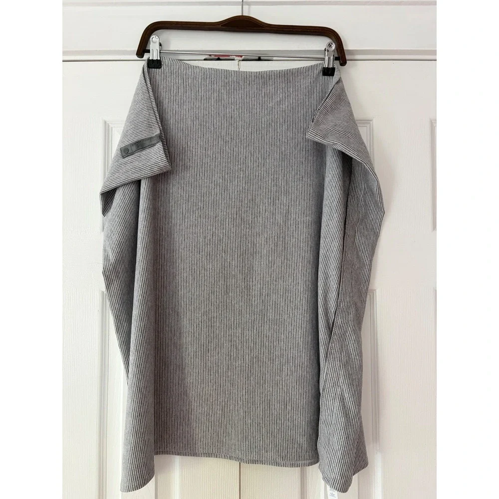 Lululemon‎ Vinyasa Scarf Grey White Micro Stripe Snap Wrap One Size O/S